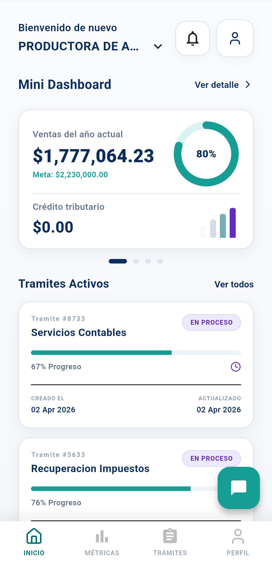Dashboard SBA